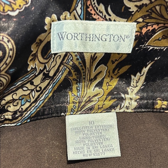 Worthington A-Line Skirt - Black, Gold, Blue Paisley - Picture 4 of 4